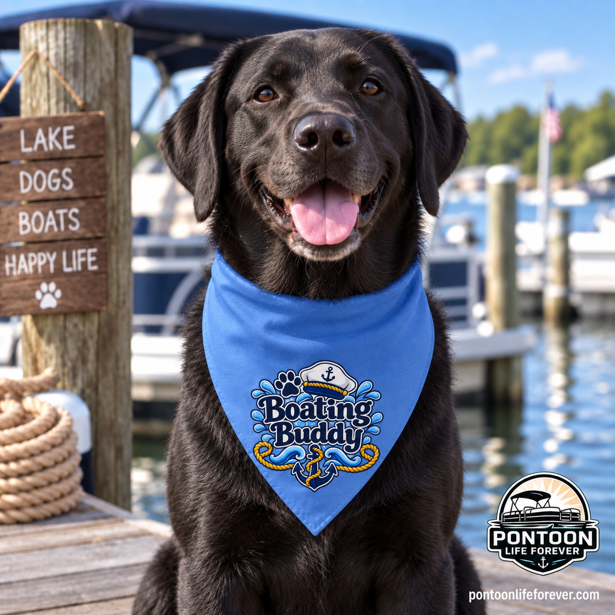Boating Buddy Dog Bandana BLUE