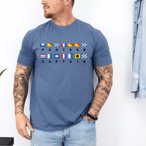 Pontoon Captain Nautical Flags Tee