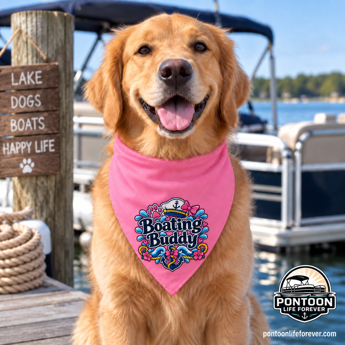 Boating Buddy Dog Bandana PINK