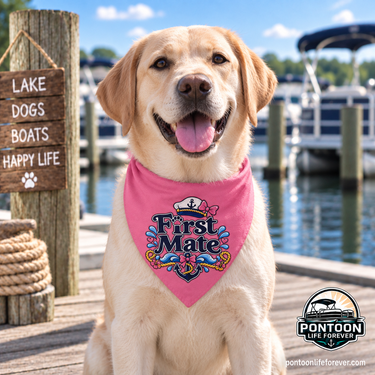 First Mate Dog Bandana PINK