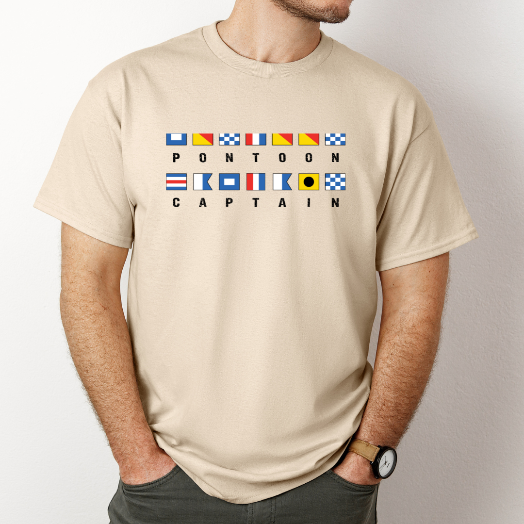 Pontoon Captain Nautical Flags Tee