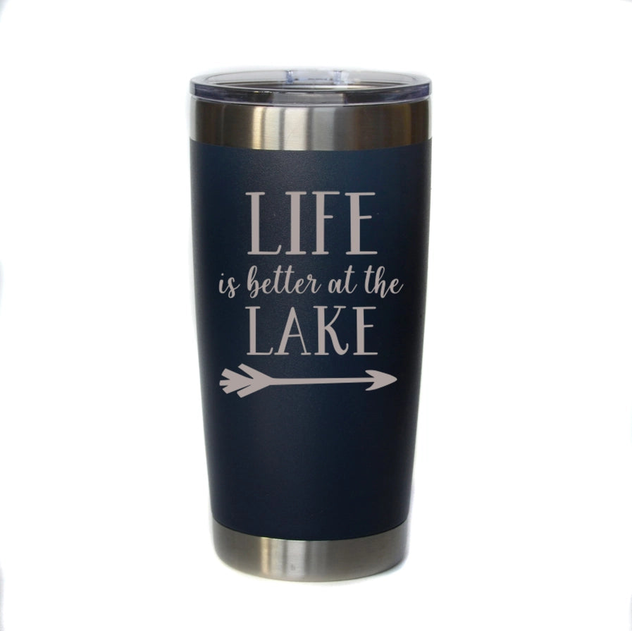 Life is better at the Lake Tumbler NAVY