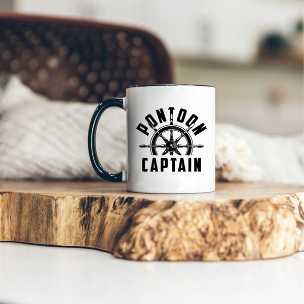 Pontoon Captain Mug (black handle) - Pontoon Life Forever