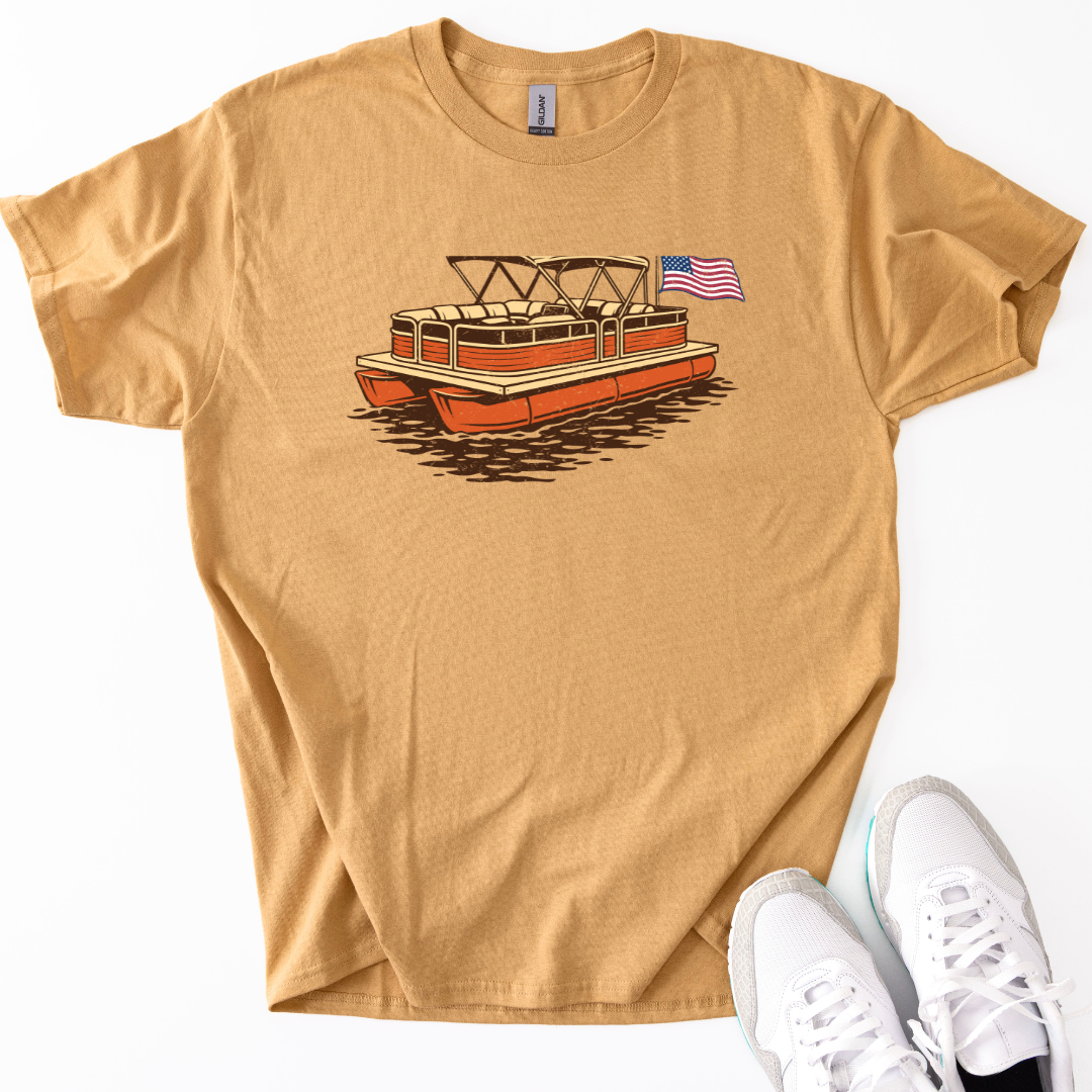 Old Gold Retro Pontoon Tee