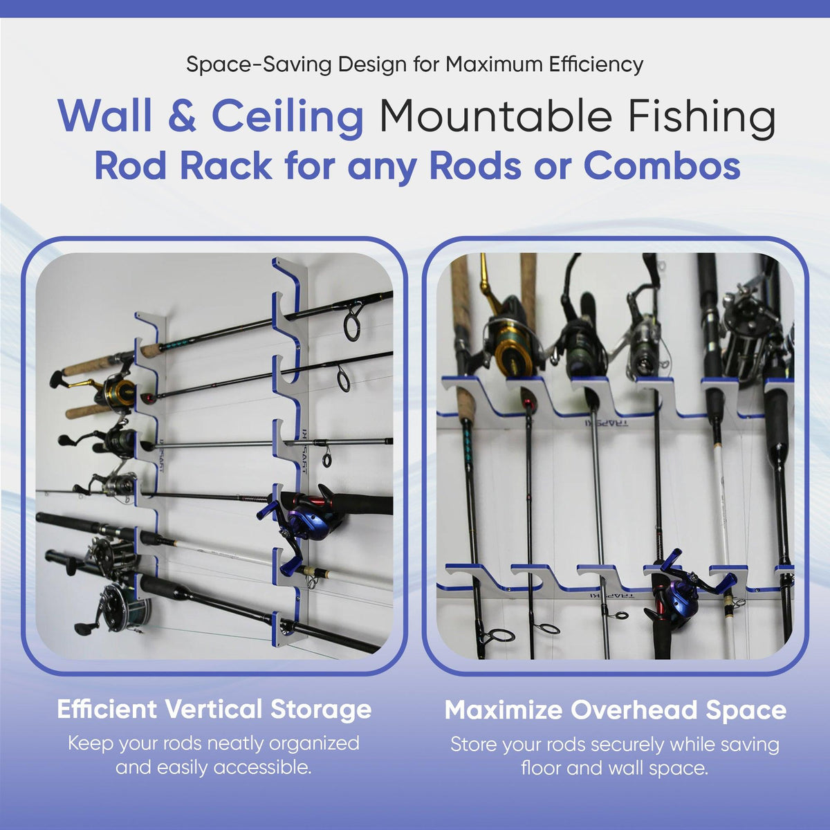 Fishing Rod Racks | Wall or Ceiling or Boat Mounted